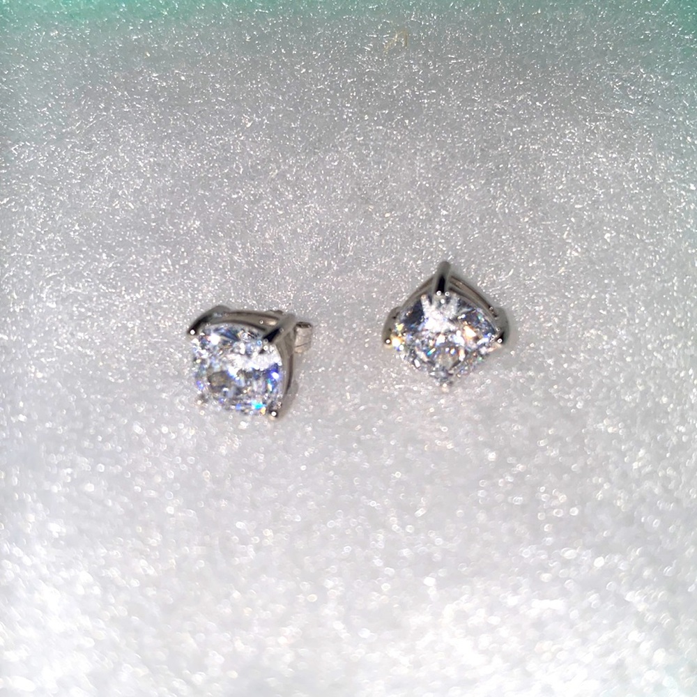 Square Cubic Zirconia Square Stud Earrings
